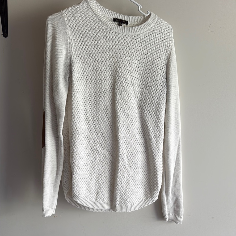 White Textured Women's Sweater